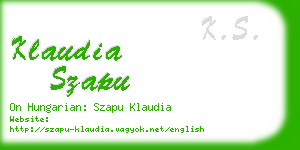 klaudia szapu business card